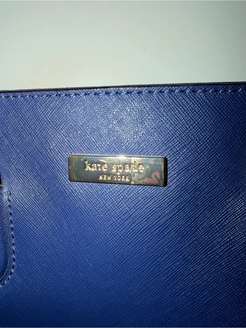 kate spade navy saffiano satchel with gold hardware